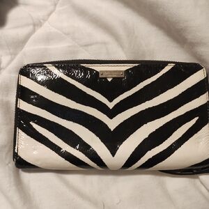 Kate Spade Zebra Stripe Wallet in Black and White